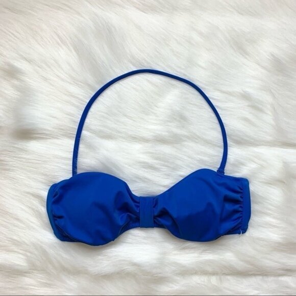 Pink Victoria's Secret Halter Bikini Top Bandeau Swimwear Beach Blue XS - Picture 5 of 13